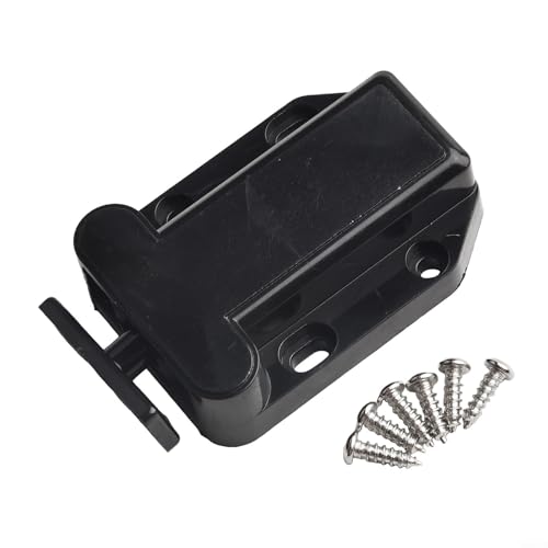 Dachbodenluke 3 kg Halteschloss mit verstellbarem Schließblech, Press-to-Open-Mechanismus für Schranktür oder Schrankverkleidung, Schwarz und Weiß (schwarz) von Niceminiwall