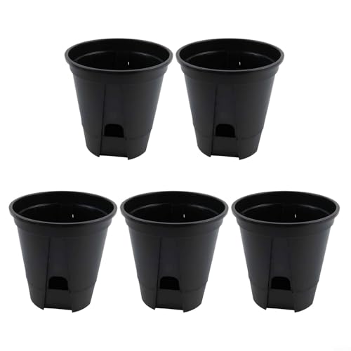 Fünf leichte Kunststoff-Pflanzgefäße mit integriertem Drainage-Design, zur Verbesserung der Ästhetik Ihres Hauses und Gartens (150 mm) von Niceminiwall