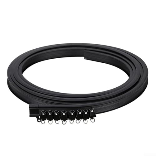 Gardinenschienen-Set (3 Meter) mit Montageset für flexible Gestaltungsmöglichkeiten, Schwarz von Niceminiwall