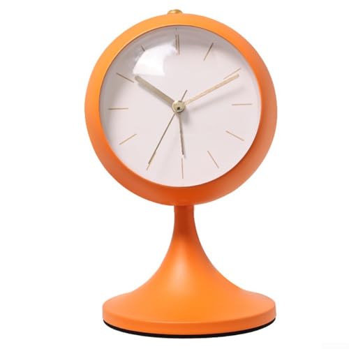 Kugelförmiger Metallwecker mit Leuchtfunktion und stabiler Basis, verleiht jedem Raum einen modernen Touch (orange) von Niceminiwall