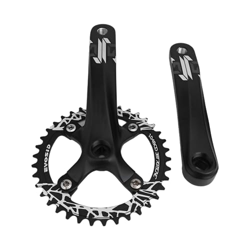 Kurbelgarnitur aus Aluminiumlegierung, 170 mm mit schmalem, breitem Zahn-Kettenblatt für zuverlässige Fahrradleistung (Kurbel + 38T) von Niceminiwall