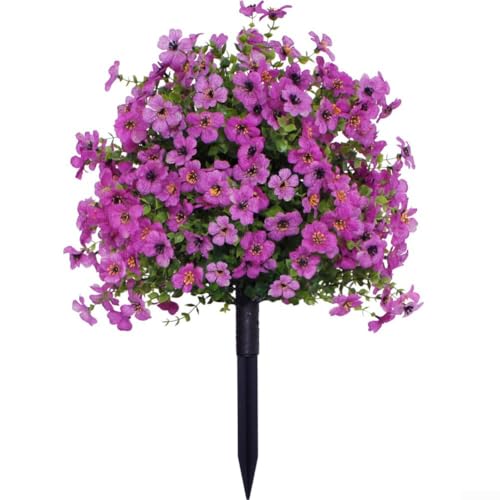 Lebensechte violette künstliche Blüte mit Erdspießen, zur Verbesserung der Atmosphäre im Freien bei Veranstaltungen (lila) von Niceminiwall
