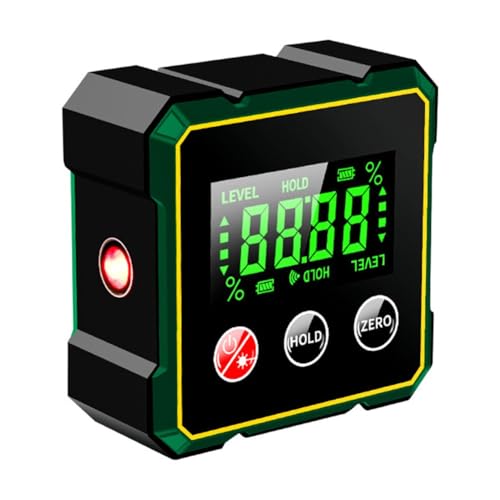 Magnetischer digitaler Winkelfinder – Typ-C Lade-Digital-Levelbox – 4-seitiger starker Magnetfuß & LCD-Display Hintergrundbeleuchtung – Winkelmesser Neigungsmesser für Tischgehrungssäge von Niceminiwall