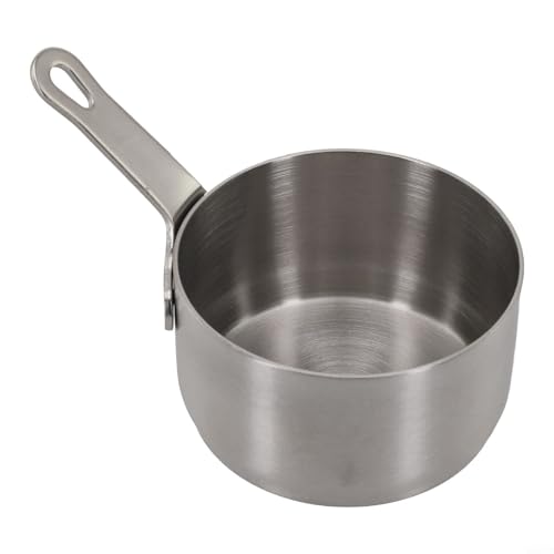 Mini-Saucenpfanne aus Edelstahl, kleiner Milchwärmer, Einzelportionier-Butterschmelztopf, mit langem Griff, zum Kochen von Kaffee, Nudeln, Brei, 100 ml (Silber M) von Niceminiwall