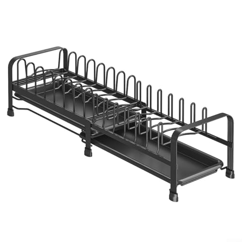 Multifunktionaler Topfdeckelhalter und Abtropfgestell, erweiterbares Design für optimierten Küchenraum (schwarz) von Niceminiwall