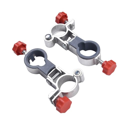 Niceminiwall 2 Stück verstellbare Schirmhalterklemme aus Aluminiumlegierung für 25 mm Rohr, Gartenstuhl, Kinderwagen oder Angelsitz, Clip-On-Sonnenschirmhalterung für Terrasse, Balkon und Deck von Niceminiwall