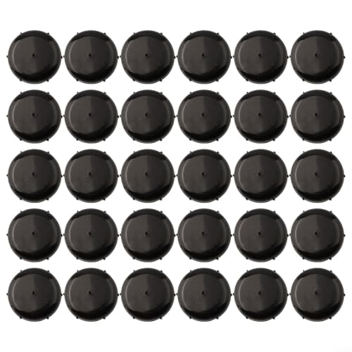 Niceminiwall 30 Stück schmiedeeiserne Terrassenmöbelfüße, 3,8 cm, rund, Kunststoff, Stuhlbeinschoner, UV-beständig, Terrassenstuhl-Fußabdeckungen für Metallmöbel, Boden-Scratc (schwarz) von Niceminiwall