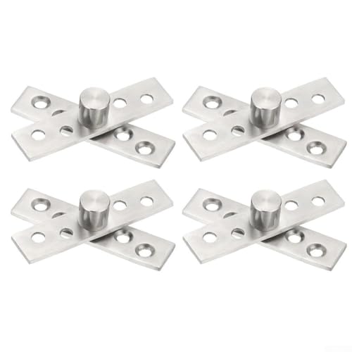 Niceminiwall 4 x 360 Grad drehbare Türscharniere aus Edelstahl, strapazierfähig, leichtgängige Möbelbeschläge für Holz-, Aluminium- oder Legierungstüren, Kleiderschränke, 4 Stück von Niceminiwall