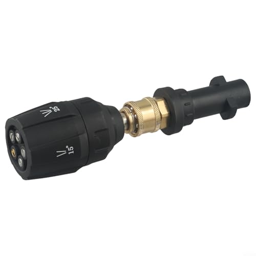 Niceminiwall 5-in-1 Hochdruckreiniger Sprühdüsenspitzen mit 1/4 Zoll Schnellanschlussadapter Kompatibel mit K2 K3 K4 K5 K6 Multi-Winkel Edelstahl von Niceminiwall