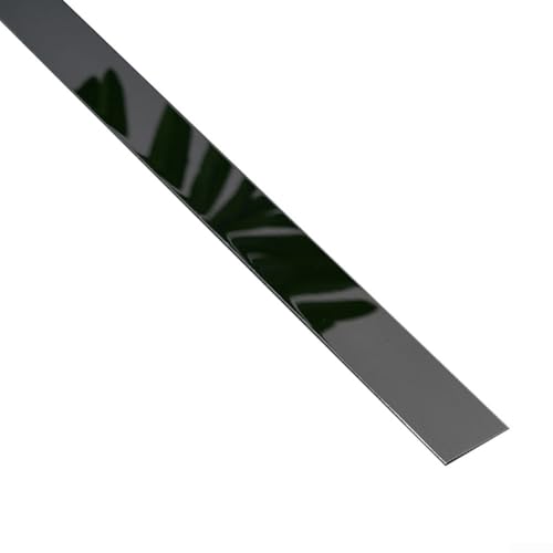 Niceminiwall 5 m lange Metall-Deckenleisten, flache Edelstahl-Deko-Linien, geeignet für Häuser und Hotels, 25 mm breit, selbstklebend.(Schwarz) von Niceminiwall