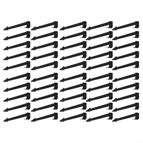 Niceminiwall 50 Stück Typ-C-Gartenschlauchhalter für 16 mm / 20 mm PE-Rohr-Tropfbewässerungshalterungen, langlebige schwarze Kunststoff-Bodenstangen zur Sicherung (16 mm) von Niceminiwall