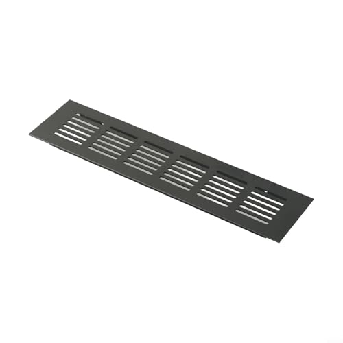 Niceminiwall 60 mm Aluminium-Lüftungsgitterabdeckung, rechteckig, schwarz, widerstandsfähig, wasserdicht, für Kleiderschränke, Schuhschränke (60 x 250 mm) von Niceminiwall
