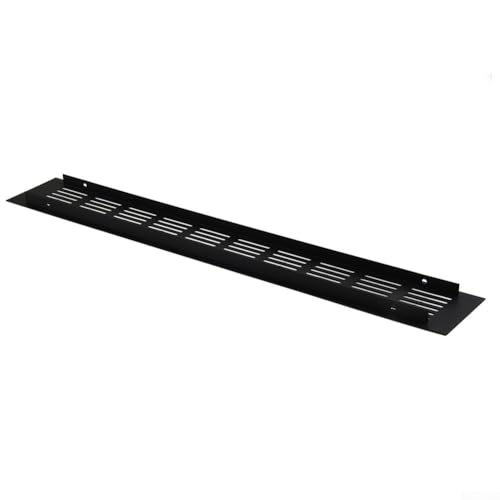Niceminiwall 60 mm Aluminium-Lüftungsgitterabdeckung, rechteckig, schwarz, widerstandsfähig, wasserdicht, für Kleiderschränke, Schuhschränke (60 x 400 mm) von Niceminiwall