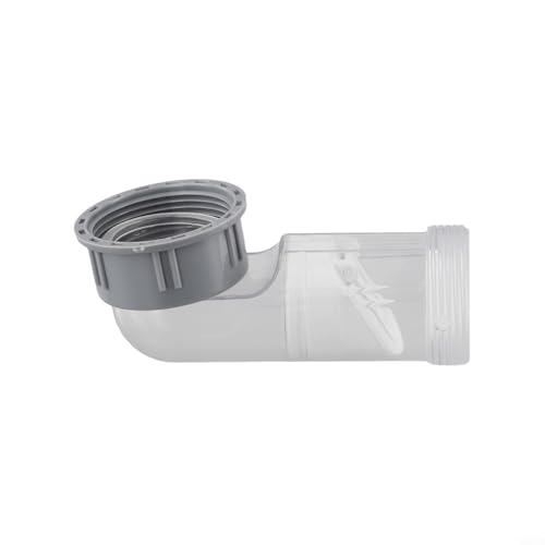 Niceminiwall Abflussrohr für Küchenspüle, 45 mm, transparent, PP, desodorierender Ellenbogen mit seitlichem Auslass und Rückschlagventil für Geruchs- und Rückflussverhinderung, schnelle Entwässerung von Niceminiwall