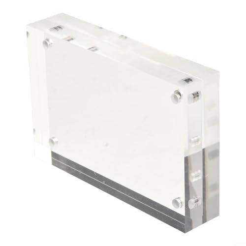 Niceminiwall Acryl-Bilderrahmen, freistehender Präsentationsständer, transparenter Doppel-Panel-Magnet-Fotohalter für Zuhause, Büro, Desktop-Dekoration (10 x 10 cm, 8 + 8 mm) von Niceminiwall