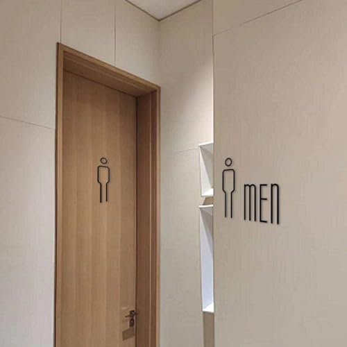 Niceminiwall Acryl-WC-Schild für Toilettentür oder Wand, elegantes schwarzes WC-Signage-Tafel mit klarem Badezimmer-Logo, einfach zu montieren, langlebig und leicht zu reinigen, (A) von Niceminiwall