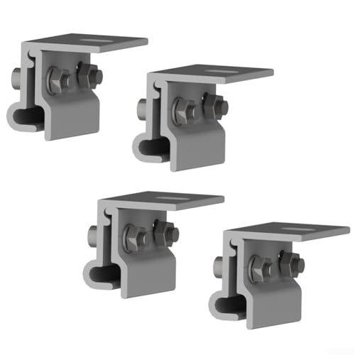 Niceminiwall Aluminium-Legierung, Stehnaht, Solarmodul-Montageklemme mit Edelstahlschrauben und Unterlegscheiben für Photovoltaik-Dachsysteme, 18 mm und 8,4 mm Innenmaße (4 Stück) von Niceminiwall