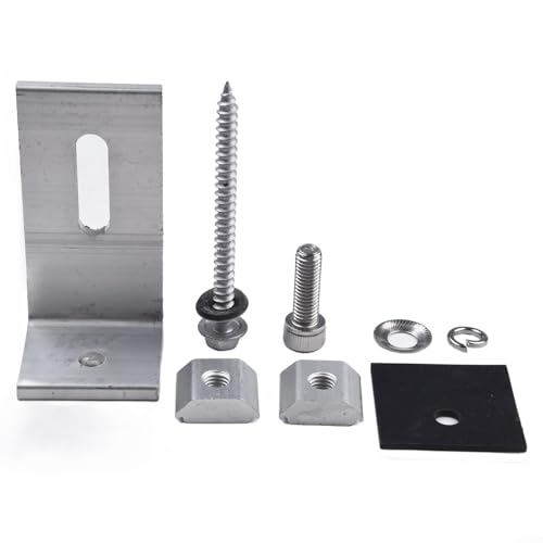 Niceminiwall Aluminium-Solarmodul-Montagehalterung, Dachhalterung, L-Fuß für schräge Neigung für Blechdächer, robuste, rostfreie Legierung, Rackstützen mit 33–68 mm Höhenverstellung (4 Stück) von Niceminiwall