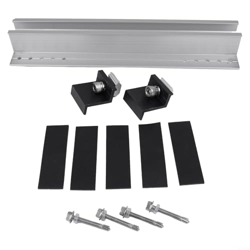 Niceminiwall Aluminium-Solarmodul-Montageschienenhalterungssystem für Trapezblech- und Flachdachinstallation mit Mittelklemme und Endklemme, kompatibel mit 30 mm und (Set 1 (für 35 mm)) von Niceminiwall