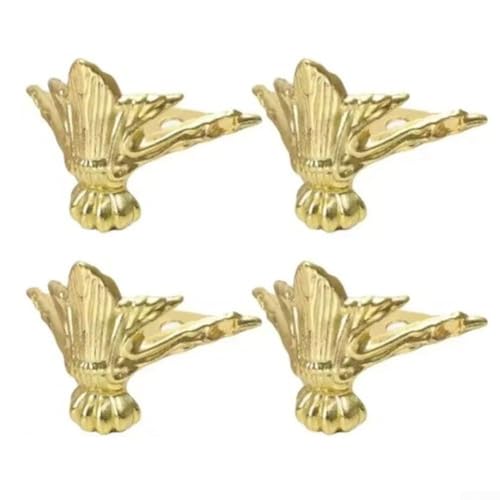 Niceminiwall Antiker Eckenschutz aus Zinklegierung, 3 x 3 x 3 cm, Vintage, dekorative Hardware für Holz-Schmuckkästen mit Füßen, Beinen, Pads, robuste kleine Box-Kantenschutz für (4 Stück) von Niceminiwall