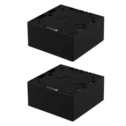 Niceminiwall Aufputzdose für Ethernet-Kabel-Netzwerkdosen, einzelne Backbox kompatibel mit Wandplatten-Frontplatten, hite, für Kabelnetzwerkdosen (schwarz, 2 Stück) von Niceminiwall