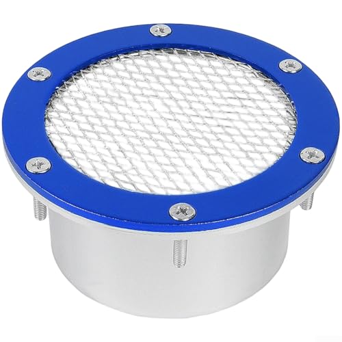 Niceminiwall Auto-Lufteinlassrohrabdeckung – 76 mm Aluminium-Legierung Mesh Grill – Netzgitter Entlüftung – Automobil-Ansaugabdeckung – Metall-Ansauggitter (blau) von Niceminiwall