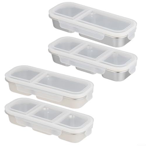 Niceminiwall Bento-Snack-Behälter mit auslaufsicheren Deckeln | 2/3-Fach Mahlzeiten-Vorbereitungsbehälter | wiederverwendbarer Edelstahl | Lebensmittelaufbewahrung, Lunchbox, Snackbox, 2er-Pack Niceminiwall Bento-Snack-Behälter mit auslaufsicheren Deckeln | 2/3-Fach Mahlzeiten-Vorbereitungsbehälter | wiederverwendbarer Edelstahl | Lebensmittelaufbewahrung, Lunchbox, Snackbox, 2er-Pack von Niceminiwall