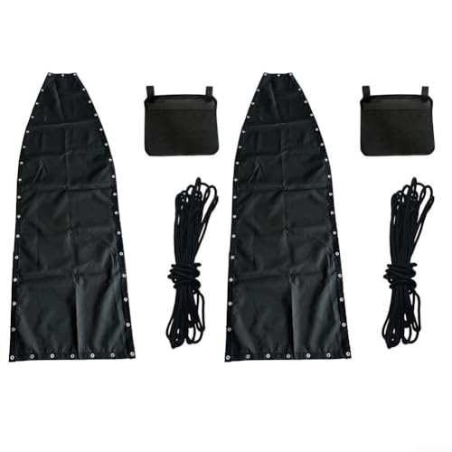 Niceminiwall BlackOutdoor Hängeschaukelstuhl-Ersatz-Sitztuch in Schwarz, 64 x 197 x 23 cm, strapazierfähiges Gewebe für Garten- oder Terrassenmöbel, Sitztuch (2 Stück mit Taschen) von Niceminiwall