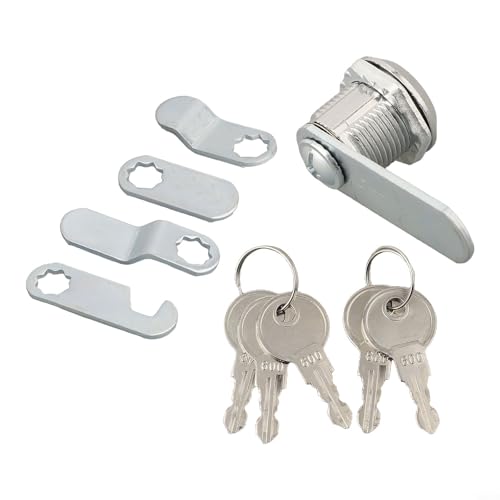 Niceminiwall Briefkastenschloss, 16 mm, Zylinder mit 5 Schlüsseln und Schlossplatten, Zinklegierung, Sicherheitsschloss für Schrank, Schreibtischschublade, Briefkasten, Aktenschrank, Safe und Möbel von Niceminiwall