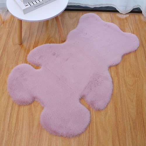 Niceminiwall Dekorativer Plüsch-Teppich in Bärenform, Kaninchenhaut, Polyester-Teppich mit rutschfester Wildleder-Unterseite, ultraweich und waschbar, ideal für Schlafzimmer, Kinderzimmer, 50 x 60 cm Niceminiwall Dekorativer Plüsch-Teppich in Bärenform, Kaninchenhaut, Polyester-Teppich mit rutschfester Wildleder-Unterseite, ultraweich und waschbar, ideal für Schlafzimmer, Kinderzimmer, 50 x 60 cm von Niceminiwall