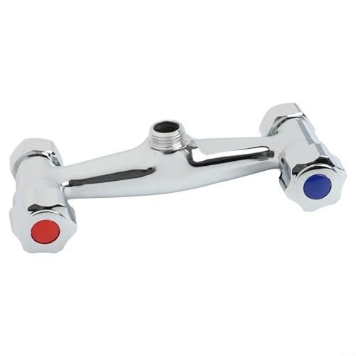 Niceminiwall Doppelgriff Duscharmatur Wandmontage Badezimmer Mischbatterie Chrom Messing Körper Badewanne Duschsystem mit G1/2 Wasserauslass heiß kalt Dual Control (A) von Niceminiwall