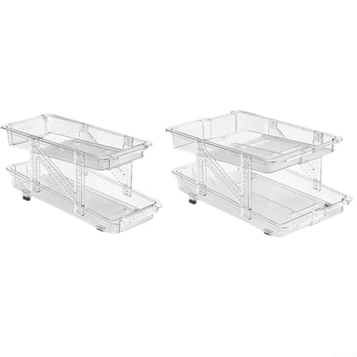 Niceminiwall Doppelpack Dosenregal erweiterbar Getränkebehälter Organizer platzsparend Speisekammer Regal System mit rutschfester Unterseite von Niceminiwall