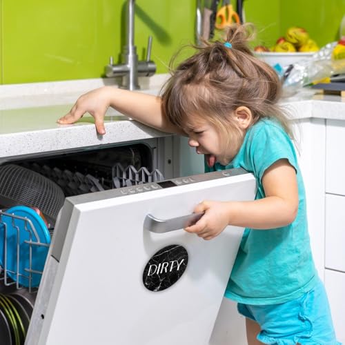 Niceminiwall Doppelseitiges magnetisches Schild für Geschirrspüler "Clean Dirty", 2 Stück, dekorative Kühlschrankmagnete mit kratzfestem, leicht zu reinigendem Harz, starker Halt für (DWCT003) von Niceminiwall
