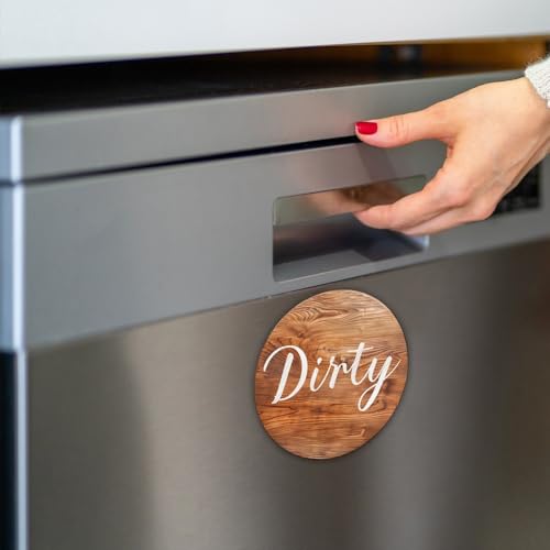 Niceminiwall Doppelseitiges magnetisches Schild für Geschirrspüler "Clean Dirty", 2 Stück, dekorative Kühlschrankmagnete mit kratzfestem, leicht zu reinigendem Harz, starker Halt für (DWCT004) von Niceminiwall
