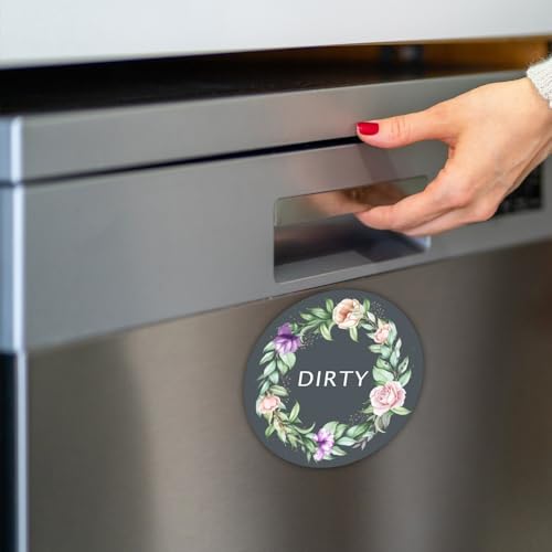 Niceminiwall Doppelseitiges magnetisches Schild für Geschirrspüler "Clean Dirty", 2 Stück, dekorative Kühlschrankmagnete mit kratzfestem, leicht zu reinigendem Harz, starker Halt für (DWCT012) von Niceminiwall