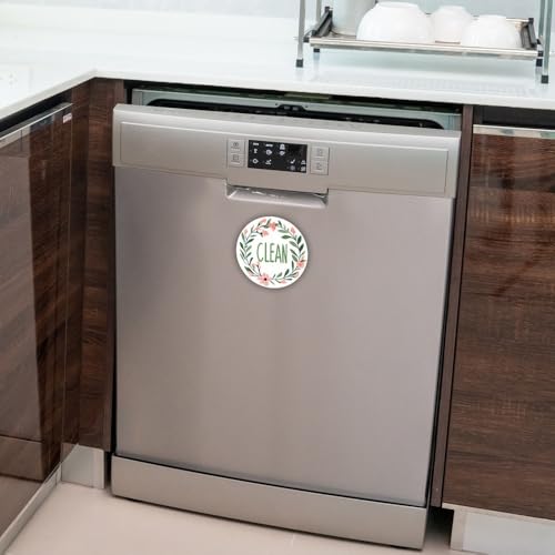 Niceminiwall Doppelseitiges magnetisches Schild für Geschirrspüler "Clean Dirty", 2 Stück, dekorative Kühlschrankmagnete mit kratzfestem, leicht zu reinigendem Harz, starker Halt für (DWCT020) von Niceminiwall