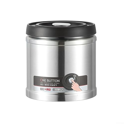 Niceminiwall Edelstahl-Kaffeebohnenbehälter mit Druck-Vakuumversiegelung, Aufbewahrungsdose für die Küche, Organisation, Tee-Getreide, Lebensmittelaufbewahrung, 750 ml, 1100 ml, 1600 ml (Silber 1600 Niceminiwall Edelstahl-Kaffeebohnenbehälter mit Druck-Vakuumversiegelung, Aufbewahrungsdose für die Küche, Organisation, Tee-Getreide, Lebensmittelaufbewahrung, 750 ml, 1100 ml, 1600 ml (Silber 1600 von Niceminiwall