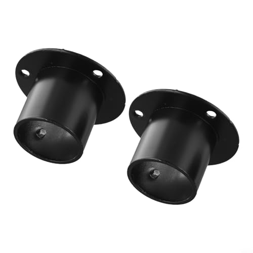 Niceminiwall Edelstahl-Schrankstangenhalterung, Flansch-Endstütze für 19 mm/22 mm/25 mm/32 mm Stangenbuchse, 2 Stück, schwarze Kleiderstange, Handtuchhalter für (19 mm) von Niceminiwall