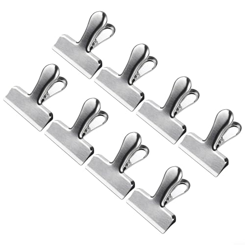 Niceminiwall Edelstahl-Tüten-Clip-Set zur Aufbewahrung von Lebensmitteln und Snacks, langlebige Metall-Chip-Clips für Küche, Büro und Zuhause, luftdichte Versiegelung zum Aufbewahren (8 Stück) von Niceminiwall