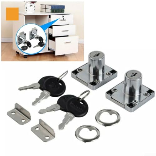 Niceminiwall Edelstahl-beschichtetes Schrank-Nockenschloss-Set mit 2 Schlössern und 4 Schlüsseln, Zylinder-Schlüsselschloss für Schublade, Schrank, Briefkasten, Schreibtisch und Schranktüren, 40 x 40 Niceminiwall Edelstahl-beschichtetes Schrank-Nockenschloss-Set mit 2 Schlössern und 4 Schlüsseln, Zylinder-Schlüsselschloss für Schublade, Schrank, Briefkasten, Schreibtisch und Schranktüren, 40 x 40 von Niceminiwall