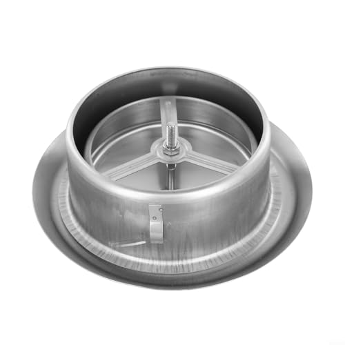 Niceminiwall Einstellbare Edelstahl Runde Lüftungsgitter Abdeckung mit zentraler Luftstromkontrolle, 304 gebürsteter Stahl Abluft- und Ansaugöffnung für Wand- oder Deckenkanäle, von Niceminiwall