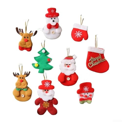 Niceminiwall Festive Tree Hanging Ornaments Handcrafted Felt Pendants Decorative Elements for Winter Holiday Celebration Colorful Decor Set (20 packs of 2 each) von Niceminiwall
