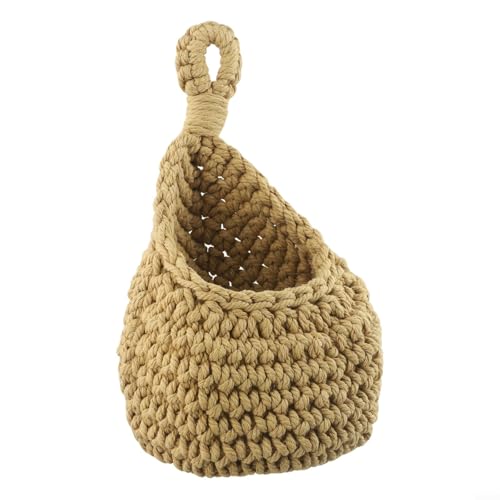 Niceminiwall Gemüse- und Obstkorb zum Aufhängen an der Wand – handgewebter Jute-Baumwollseil-Aufbewahrungshalter, atmungsaktives Design für Küche, Garten, (C(18 x 24 cm) von Niceminiwall