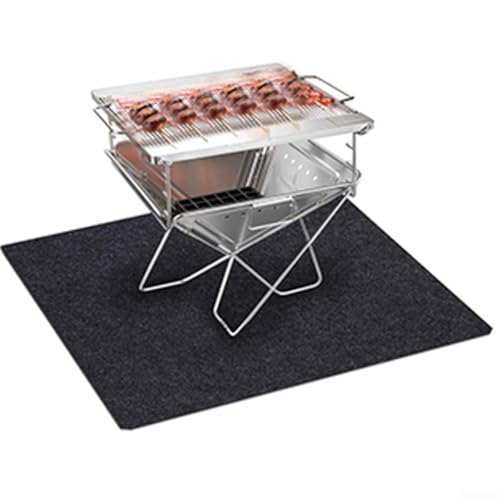 Niceminiwall Grillmatte, feuerfest, 127 x 91 cm, antihaftbeschichtet, öl- und fettabweisend, PP und Gummi, Hitzeschutz für den Außenbereich, zum Halten von Terrasse, Deck, Garage, Boden von Niceminiwall