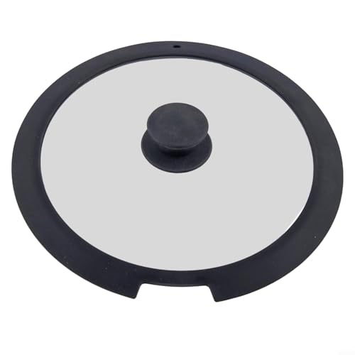 Niceminiwall Hitzebeständiger Silikon-Topfdeckel mit gehärtetem Glas und Dampfauslass, passend für 18 cm, 20 cm, 26 cm große Töpfe und Pfannen, auslaufsichere Topfabdeckung mit Cool Touch (A 26 cm) von Niceminiwall