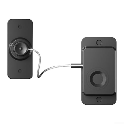 Niceminiwall Intelligentes Fingerabdruck-Tür- und Fensterschloss mit USB-Akku für Schubladen, Kühlschränke und Schränke, verstellbare Installation, schwarz (schwarz) von Niceminiwall