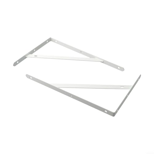 Niceminiwall Kaltgewalzte Stahlregalhalterungen, L-Form, rechtwinklige Eckstütze für Wandmontage, Bücherregal, Küchenaufbewahrung, DIY-Möbel-Hardware, stabiles 2 mm dickes Metall (Weiß, 30,5 cm) von Niceminiwall