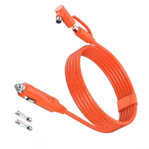 Niceminiwall Kfz-Ladekabel mit 2 x 15-A-Sicherungen für bequeme Stromversorgung (Orange, 14 AWG2 M) von Niceminiwall