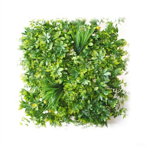 Niceminiwall Künstliche Pflanzen-Wandpaneele, grüner Laub-Sichtschutz, für Innen- und Außenbereich, UV-geschützt, Gartendekoration, für Home Office, 50 x 50 cm (D) von Niceminiwall