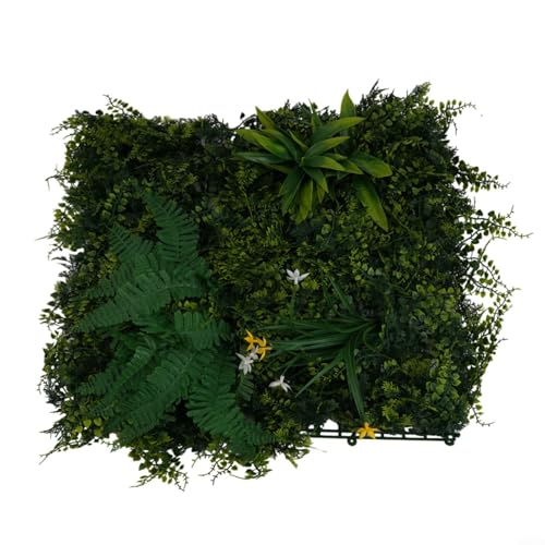 Niceminiwall Künstliche Pflanzen-Wandpaneele, grünes Laub-Sichtschutz, für Innen- und Außenbereich, UV-geschützt, Gartendekoration, für Home Office, 50 x 50 cm (C) von Niceminiwall